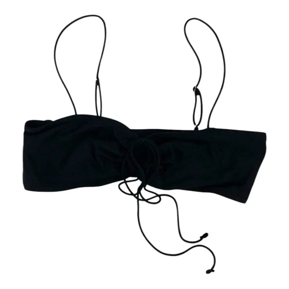 TopShop Skinny Strap Halter Neck Bikini Top in Black Size 6 NWOT $35 MSRP